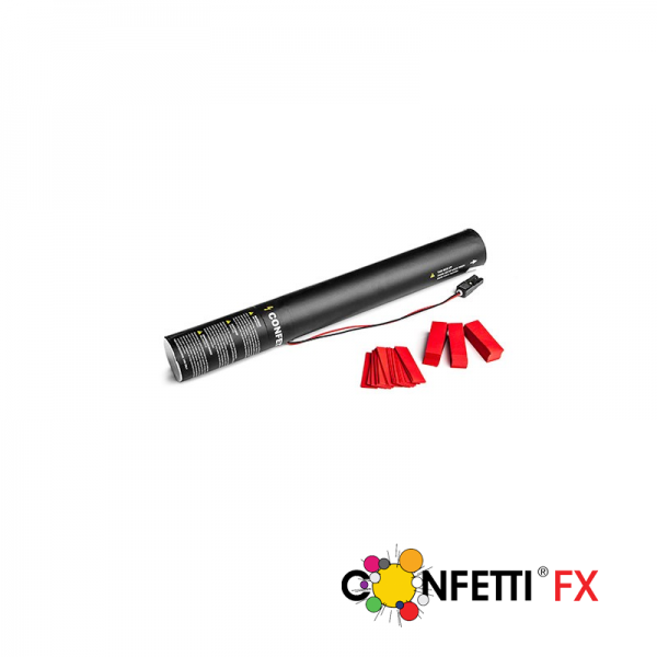 Konfettikanone elektrisch rot - 50cm
