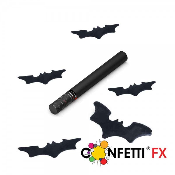 Konfettikanone Fledermäuse schwarz 50cm