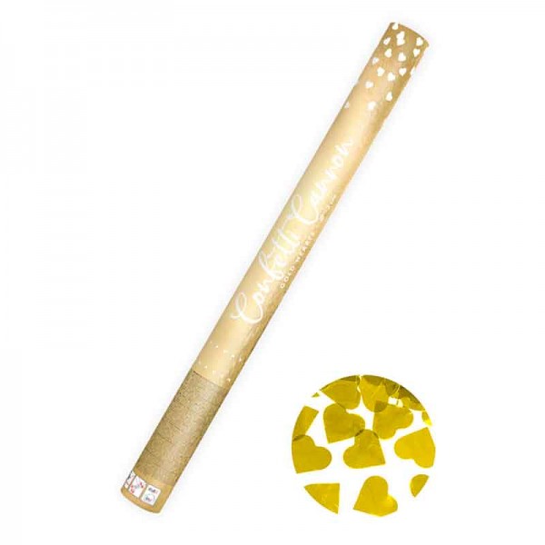 konfettikanone goldene metallic herzen günstig 60 cm
